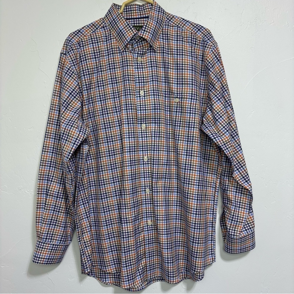 Orvis Wrinkle Free Men's Large Button Up Dress Shirt Casual Long Sleeve Multi